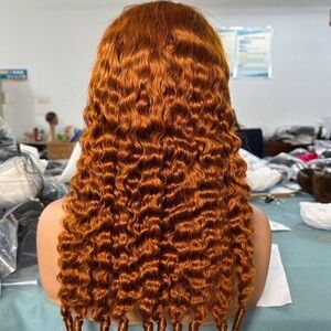 Copper Deep Wave Human Hair Wig - Vibrant Copper